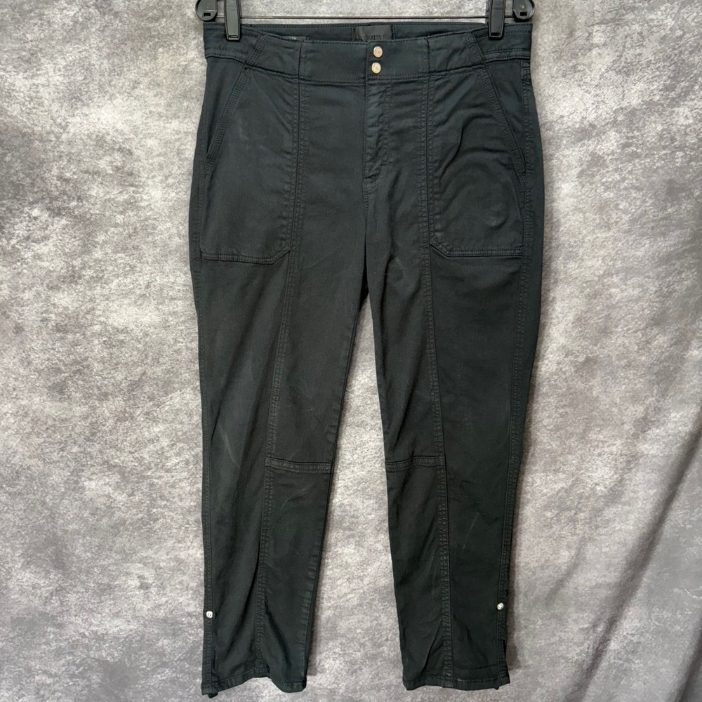 WHBM White House Black Market Pret A Pedi Mid Rise Straight Crop Pants Black 8S